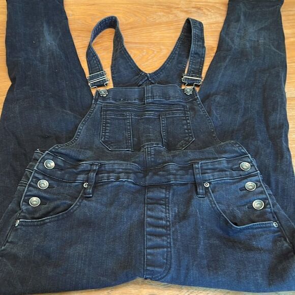 Hot Topic Denim Overalls Medium Black - Picture 1 of 14